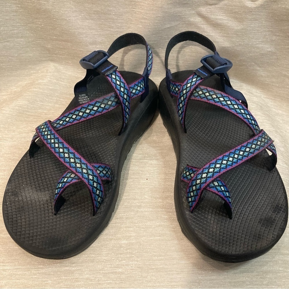 CHACO Sz 12 ZX1 Classic Burst Cloud Sole Comfort Toe Wrap Slip On Sandals